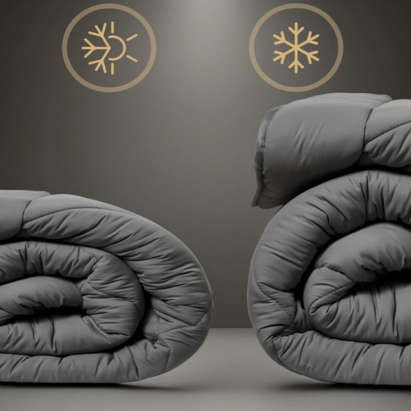 Фото - Набір ковдра двоспальна + подушка MirSon антиалергенний EcoSilk Всесезонний №9038 Eco Light Gray 172x205 см + 50х70 середня (2200005993545)